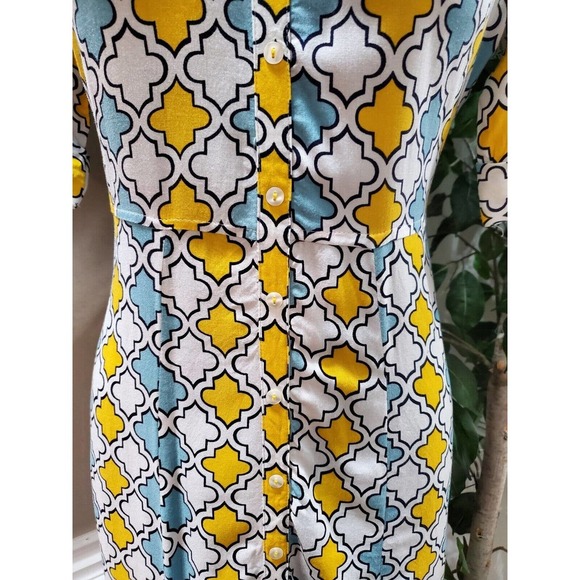 Ateesa Women's Multicolor Viscose Collared Half Sleeve Knee Length Dress Size XS - Picture 3 of 13